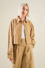 Eli solid woven Jacket Camel