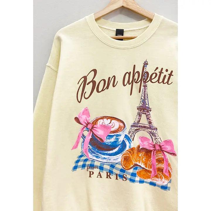 Bon Appetit Paris Sweatshirt - PRINZZESA BOUTIQUE