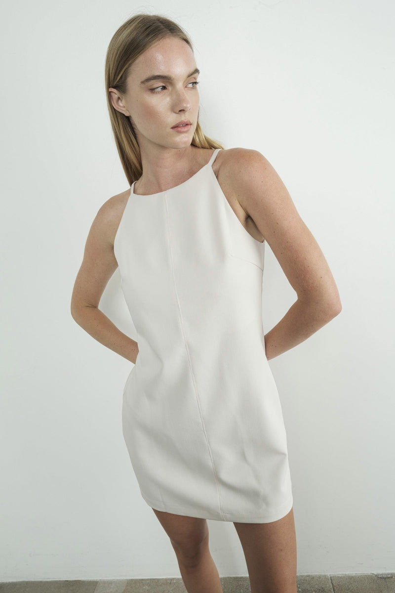 Nana Cream Halter Dress
