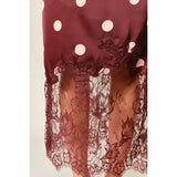 Polka Dot Lace Satin Midi Skirt