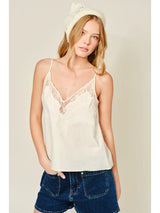 Lace Detail Lounge Wear Cami Ivory