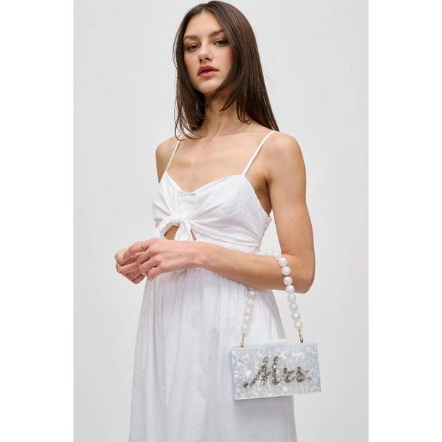 Mrs. Wedding Evening Bag White - PRINZZESA BOUTIQUE