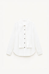 White Long Sleeve Scarf Shirt