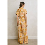 Conversational Surplice Waist Tie Jumpsuit
