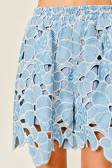 FLOWER EYELET SHORTS