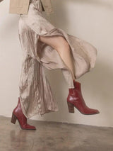 The Tara Red Two Paneled Western Boot - PRINZZESA BOUTIQUE