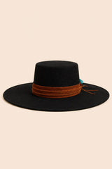 Tasha Boater Crown Hat- Beige