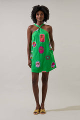 Trinie Postcard Amory Halter Mini Dress