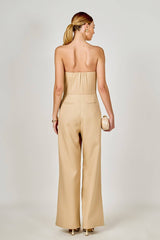 Floral Applique Strapless Jumpsuit