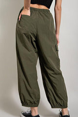 Heath Parachute Cargo Pant in Olive - PRINZZESA BOUTIQUE