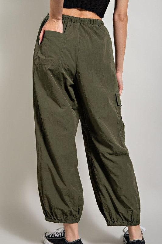 Heath Parachute Cargo Pant in Olive - PRINZZESA BOUTIQUE