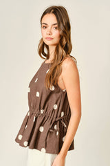 SOFT TOUCH POLKA DOT BABYDOLL WAIST TOP