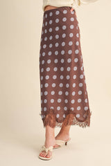 MIDI SKIRT WITH LACE HEM