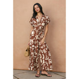 Conversational Collared Button Front Jumpsuit