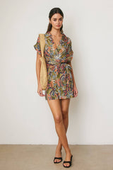 Island Solstice Surplice Waist Tie Romper
