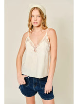 Lace Detail Lounge Wear Cami Ivory