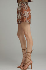 Tropical Palm Shorts Brown