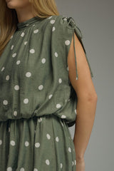 Short Polka Dot Dress Olive