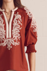 Dutch Style Embroidered Blouse