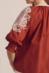 Dutch Style Embroidered Blouse