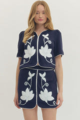 Valentina Navy Top