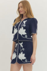 Valentina Navy Top