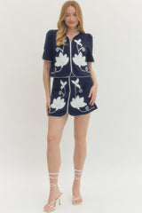 Valentina Navy Top