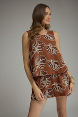 Tropical Palm Top Brown