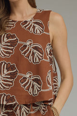 Tropical Palm Top Brown
