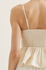 Beige Pleated Top