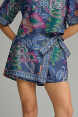 Botanical Fall Indigo Skort
