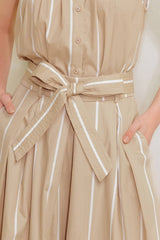 Daisey striped woven pant Taupe