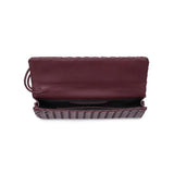 Ada Top Handle Woven East West Clutch Crossbody Wine - PRINZZESA BOUTIQUE