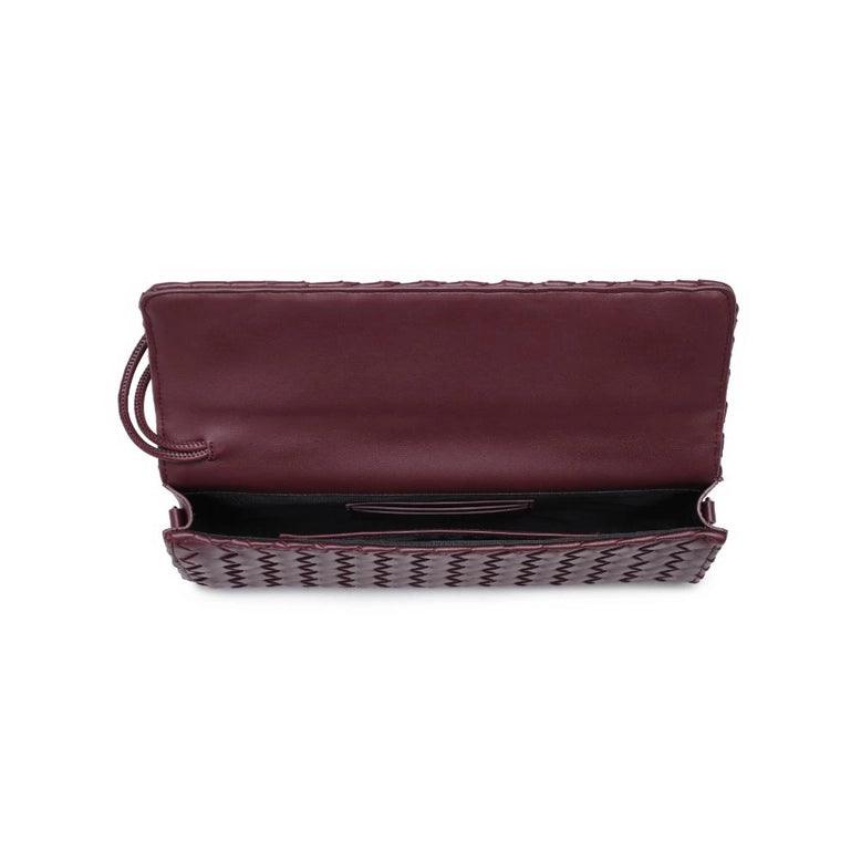 Ada Top Handle Woven East West Clutch Crossbody Wine - PRINZZESA BOUTIQUE