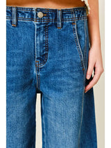 Alexa Side Line Bermuda Barrel Shorts Denim