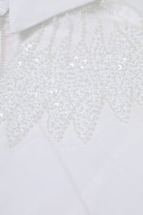 Embellished Yoke Woven Long Sleeve Top