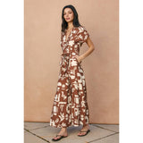 Conversational Collared Button Front Jumpsuit