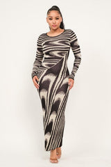 Rosy's Revenge Maxi Dress Black White - PRINZZESA BOUTIQUE