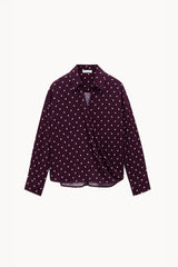 Criss Cross Polka Dot Blouse Bordeaux
