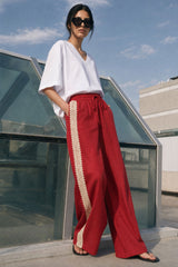 Crochet Lace Trim Pants