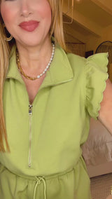 Ama Avocado Ruffle Jumpsuit