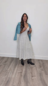 Reed Natural Striped Linen Maxi Dress