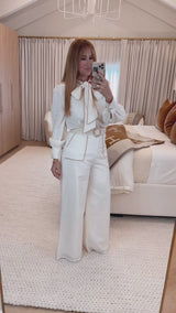 Garner Off White Linen Pants
