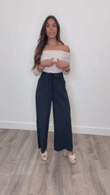 Aurelia Navy Striped Pants
